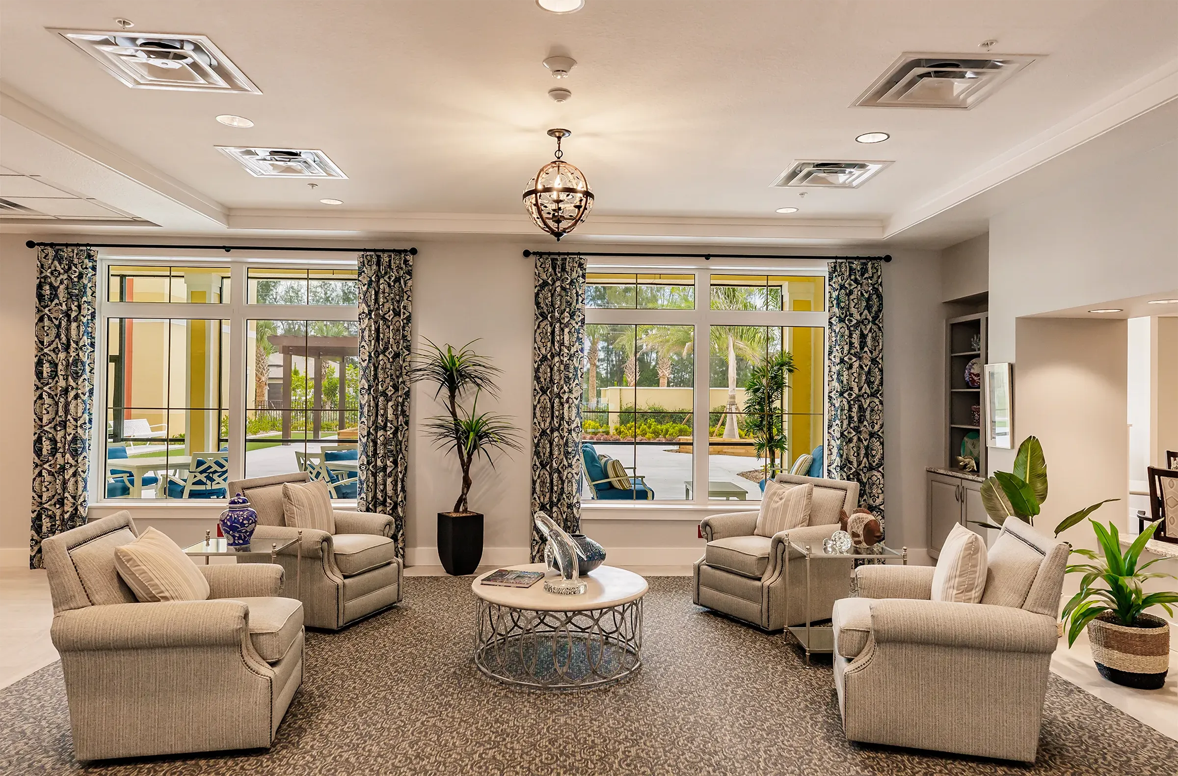 A community living room at The Gallery at Cape Coral.